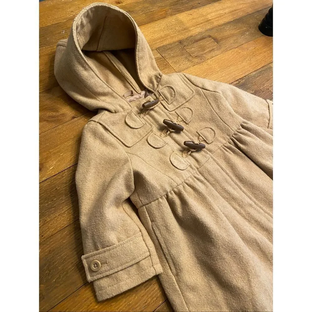 Baby GAP 18-24 months wool coat jacket tan pea coat girls